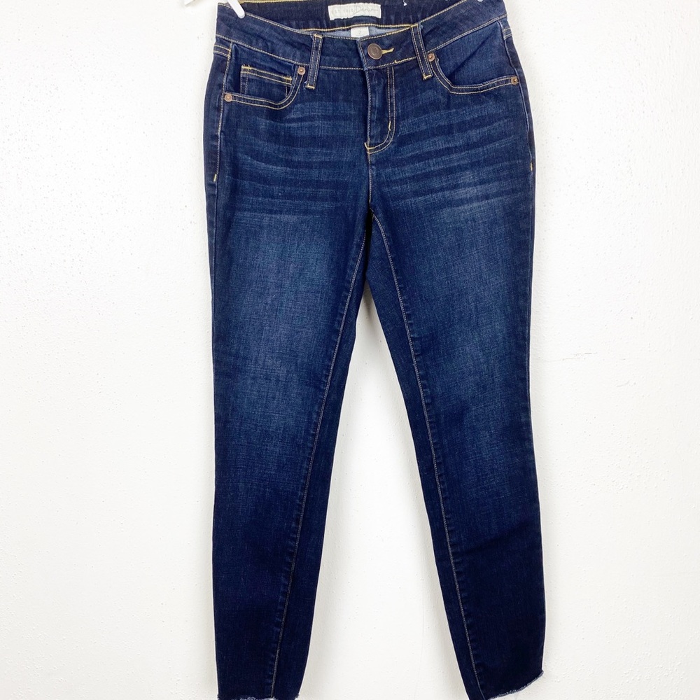 Cato 1946 Denim Size 2 Skinny Raw Hem Dark Wash